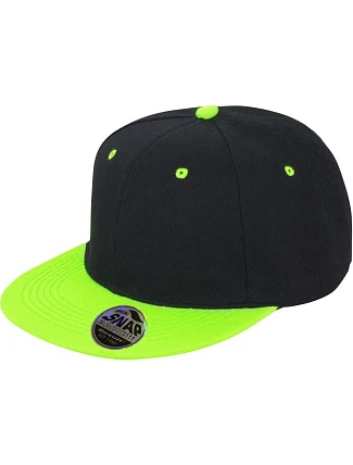 Result Headwear RC 082X 6 panelová kšiltovka s plochým kšiltem 28.082X black/lime Result Headwear RC 082X 6 panelová kšiltovka s plochým kšiltem 28.082X black/lime