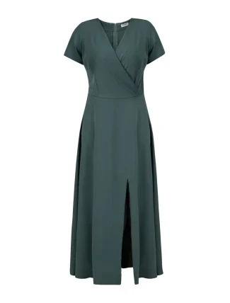 Dámské šaty SA562 tm. zelená - Karko