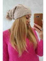 Sandra K210 světle béžová fleecová čepice