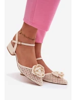 Dámské sandály na klínku s ozdobným detailem světle béžové Vionessa