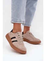 Dámské semišové sneakers na platformě Elivienne – béžové