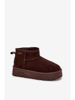 Dámské nízké sněhule na platformě Big Star – čokoládové