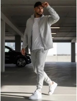 Pánská mikina na zip bez kapuce šedá BX4109 Pánská mikina na zip bez kapuce šedá BX4109