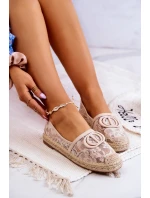 Dámské krajkové espadrilky s ozdobou béžove Summer Dream