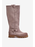 Dámské Semišové Kozačky Před Koleno Lewski 3615 Cappucino