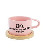 KÁVA, PROTOŽE NA KOKAIN NEMÁM - růžový hrníček makronka 200 ml KÁVA, PROTOŽE NA KOKAIN NEMÁM - růžový hrníček makronka 200 ml