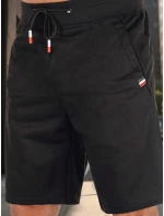 Pánské černé teplákové kraťasy FashionStreet SX2486 Pánské černé teplákové kraťasy FashionStreet SX2486