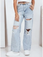 Dámské džíny s širokým žebrováním modré FashionStreet UY2794 Dámské džíny s širokým žebrováním modré FashionStreet UY2794