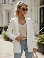 Dámské elegantní sako rozepínací bílé FashionStreet PY0143 Dámské elegantní sako rozepínací bílé FashionStreet PY0143