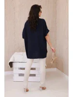 Oversized halenka s přívěskem námořnická modř