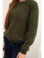 Dámský svetr z měkkého mohairu khaki