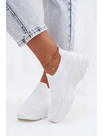 Materiálové Vkládací Sportovní Dámské Boty Bílé Floraine