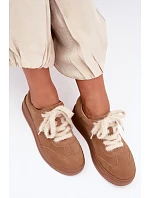 Semišové tenisky s kožíškovým šněrováním Kobbo 79655 Camel Semišové tenisky s kožíškovým šněrováním Kobbo 79655 Camel