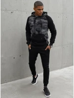 Pánská tmavě šedá mikina FashionStreet BX5486 Pánská tmavě šedá mikina FashionStreet BX5486