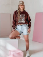 Dámská oversize mikina s medvídky MISOBEARS vínová FashionStreet BY1434