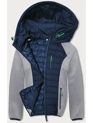 Pánská sportovní bunda ze směsových materiálů, tmavě šedá (8M910-215)