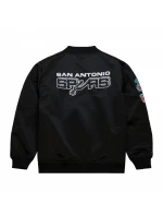 Mitchell & Ness Lightweight Satin Bomber San Antonio Spurs jacket M SJKT6599-SASYYPPPBLCK pánské