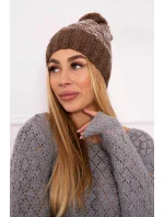 Čepice Paris fleece K213 hnědá+ecru Čepice Paris fleece K213 hnědá+ecru
