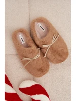 Kožešinové pantofle s mašlí Camel Minella Kožešinové pantofle s mašlí Camel Minella
