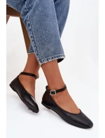 Dámské baleríny s páskem a přezkou Janelor – panterkové