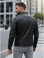 Pánská kožená bunda TX4243 černá - FashionStreet