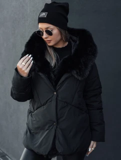 LUNAVI dámská zimní bunda prošívaná s kožešinou černá FashionStreet TY4667