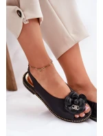 Kožené Ploché Sandály S Dekorací CheBello 4642 Černé