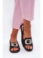 Dámské Sandály S Dekorativním Detailem Černé S.Barski KV51-081