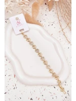 Náramek ze chirurgické oceli se zirkony zlatý