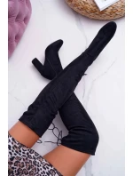 Dámské semišové kozačky na vysokém podpatku Černá Xamarin Dámské semišové kozačky na vysokém podpatku Černá Xamarin