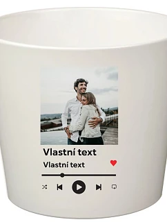 Personalizovaný květináč s motivem přehrávače - velký