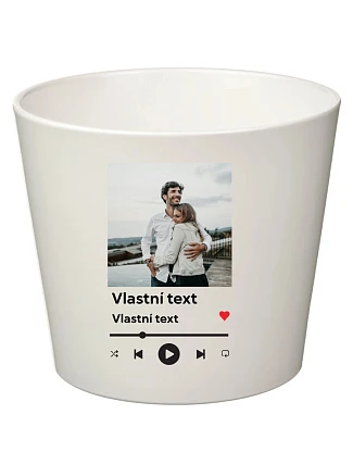 Personalizovaný květináč s motivem přehrávače - velký