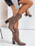 Dámské semišové kovbojské boty hnědé FashionStreet ZY1194