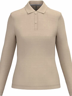 Kariban K 244 Dámské piqué polo s dlouhým rukávem 20.K244 light sand