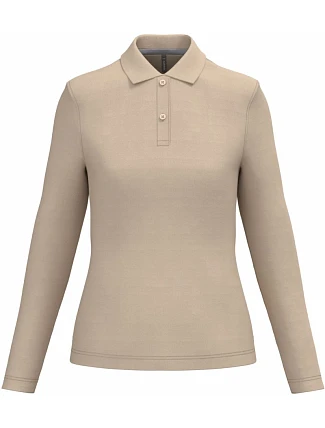 Kariban K 244 Dámské piqué polo s dlouhým rukávem 20.K244 light sand