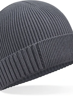Beechfield B 438N Pletená čepice Organic Patch 53.438N graphite grey