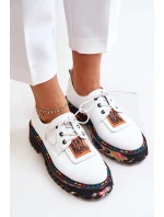 Dámské Kožené Polobotky Šněrovací Artiker Bílé 55C0500