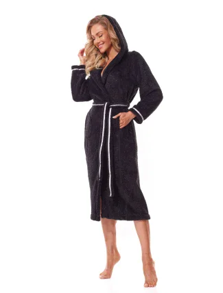 Měkký dlouhý župan 2322 Black - L&L Měkký dlouhý župan 2322 Black - L&L