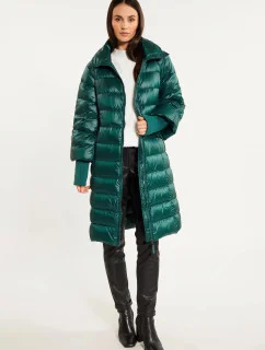 Dámský kabáty péřový s prošíváním Bottle 230-009 Tmavě zelená - Monnari
