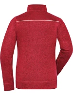 Daiber JN 897 Dámská pracovní pletená fleece bunda - Solid 02.0897 red melange/black