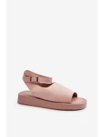 Pohodlné Dámské Sandály Na Platformě Růžové Rubie