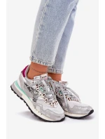 Semišové Sportovní Boty Tenisky Dámské D.Franklin Ztlumená Bílá DFSH387005