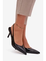 Lakované lodičky na jehlovém podpatku Černé Phelia Lakované lodičky na jehlovém podpatku Černé Phelia