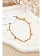 Zlatý náramek na nohu s přívěsky