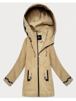 Lekko ocieplana kurtka damska z kapturem Goodlookin piaskowa (KK60413-5#)