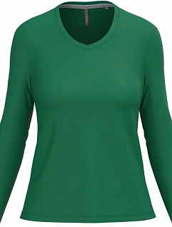 Kariban K 382 Dámské tričko do V s dl. rukávem 20.K382 kelly green