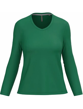 Kariban K 382 Dámské tričko do V s dl. rukávem 20.K382 kelly green Kariban K 382 Dámské tričko do V s dl. rukávem 20.K382 kelly green