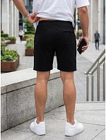 Pánské teplákové kraťasy se stahovacími šňůrkami, černé, FashionStreet SX2640 Pánské teplákové kraťasy se stahovacími šňůrkami, černé, FashionStreet SX2640