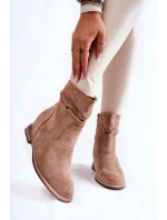 Módní Semišové Boty Na Skrytém Klínu Béžove Finney