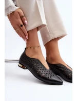 Průsvitné baletky z přírodní kůže Zazoo 2883 Černé